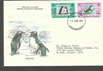 British Antarctic Territory 1979 Fdc First Day Cachet Cover Penguins Stamps