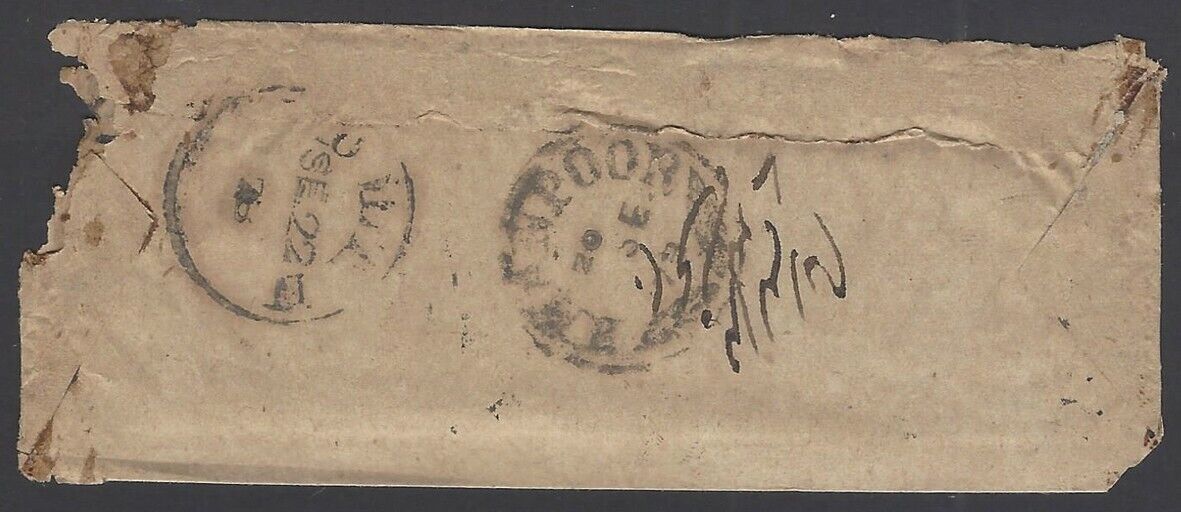 Bhawalpur 1873 Stampless Native Cover Canc. Khanpoor